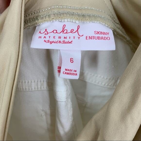 Ingrid & Isabel Maternity Crossover Panel White Skinny Pants Size 6/28 Maternity - Picture 5 of 8